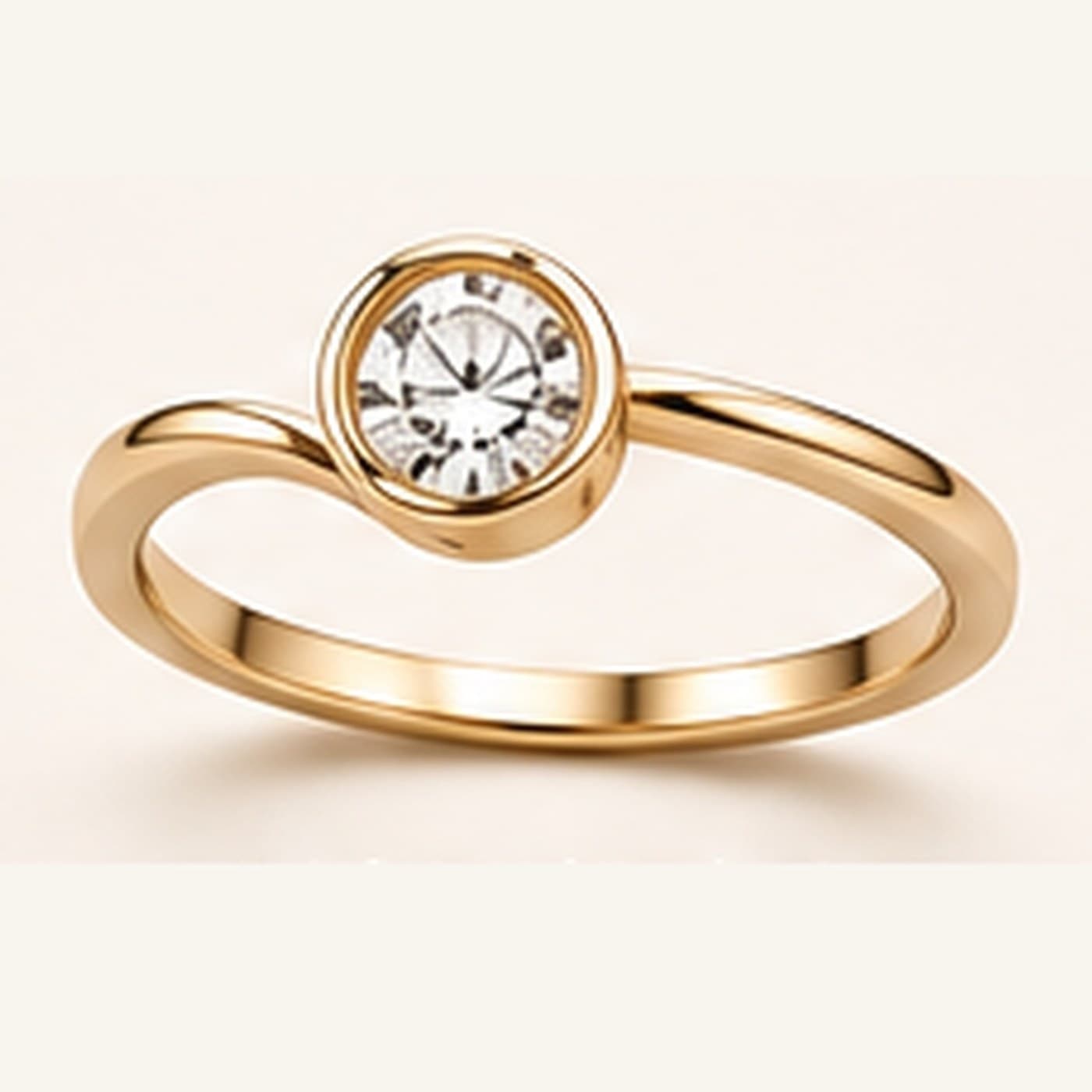 A contemporary diamond ring on an ivory ground